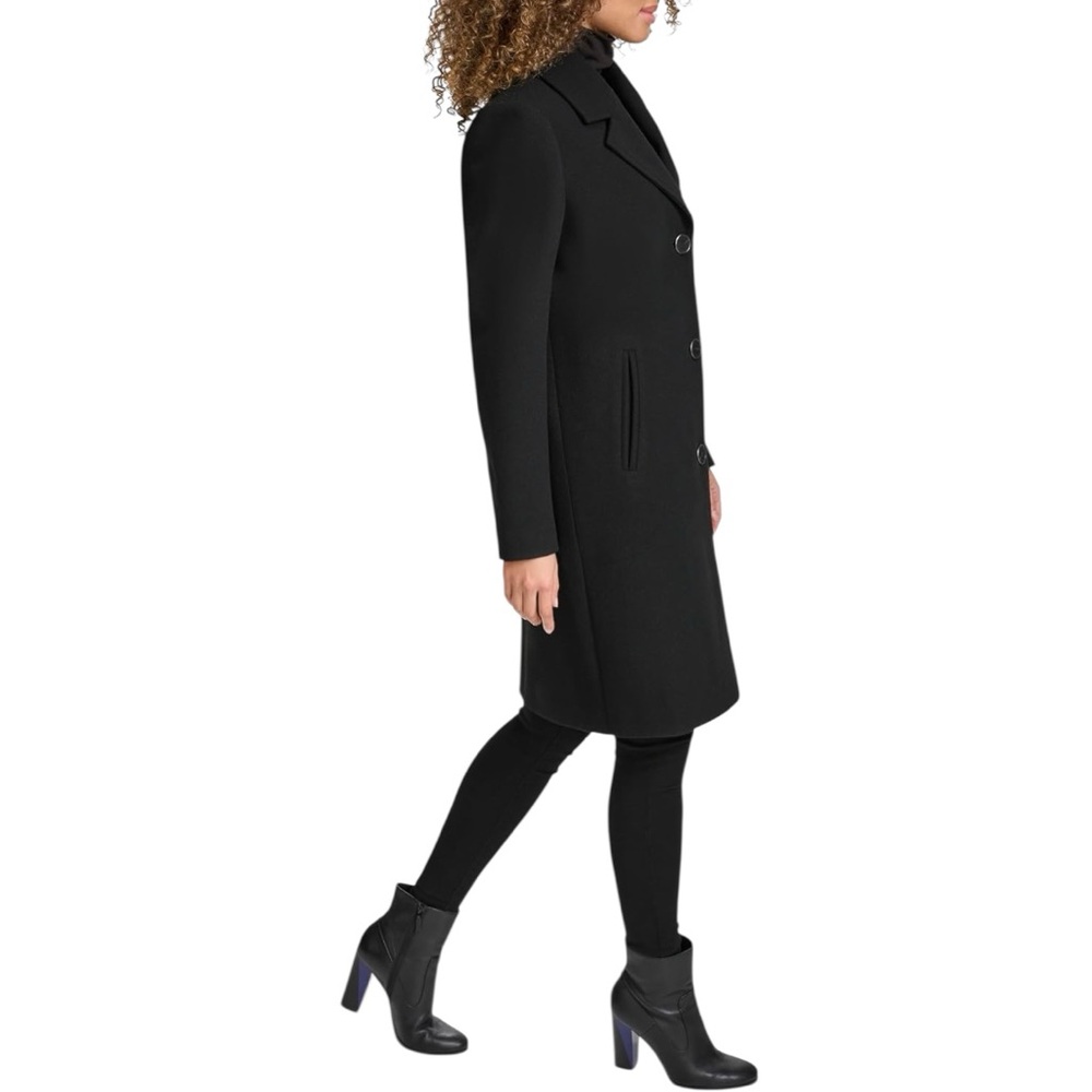 Kenneth Cole Coat Large‎ Black Notch Collar Single Breasted Fly Front NWT - Picture 7 of 16